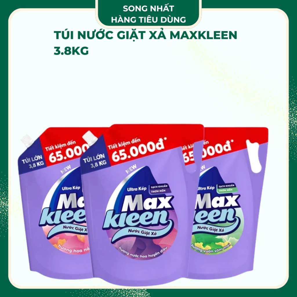 Túi Nước Giặt Xả Maxkleen 3.8kg (MỚI)