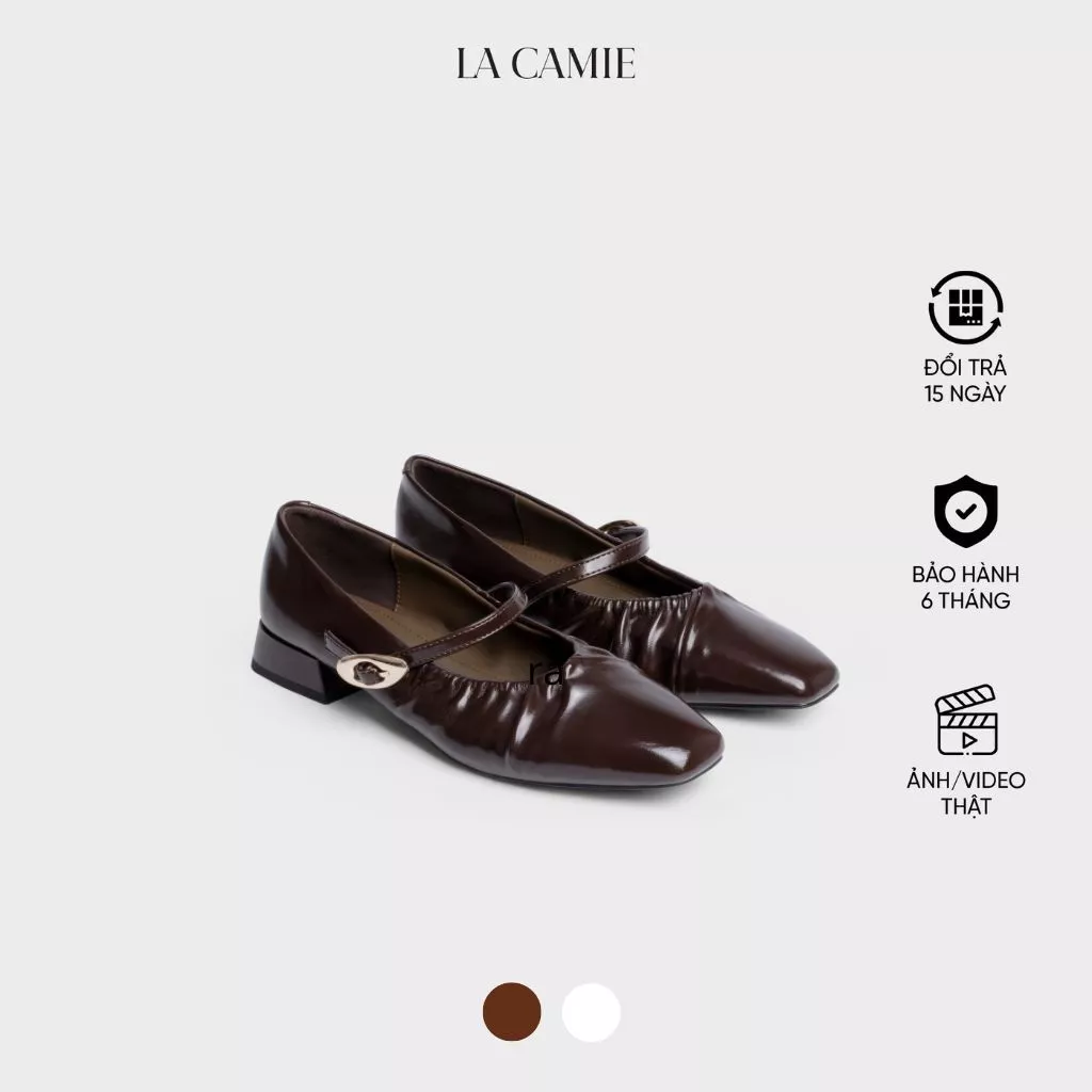 Giày bệt Mary Jane thiết kế thanh lịch chất liệu da Microfiber mền mại thương hiệu La Camie GB5B0137