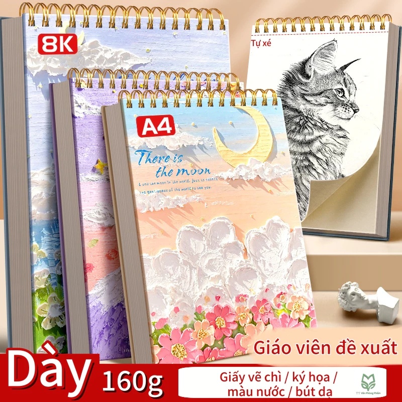 Sổ vẽ A4 dày 16K - Sổ ký họa cho mỹ thuật sinh, sổ vẽ cho trẻ em, vẽ nguệch ngoạc-quà Tết
