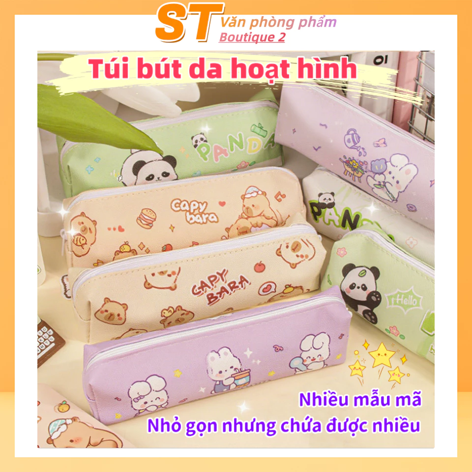 Hộp bút hoạt hình dễ thương - Phiên bản nâng cấp, dung lượng lớn, túi đựng bút chống nước, đồ dùng học tập