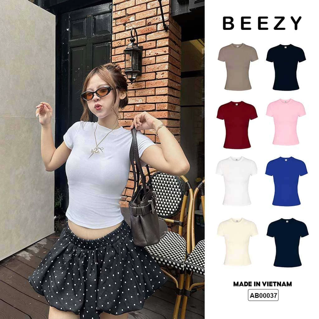 Áo thun baby tee nữ ôm body form vừa Miucho visco 4 chiều co giãn thoáng mát dễ phối đồ AB00037