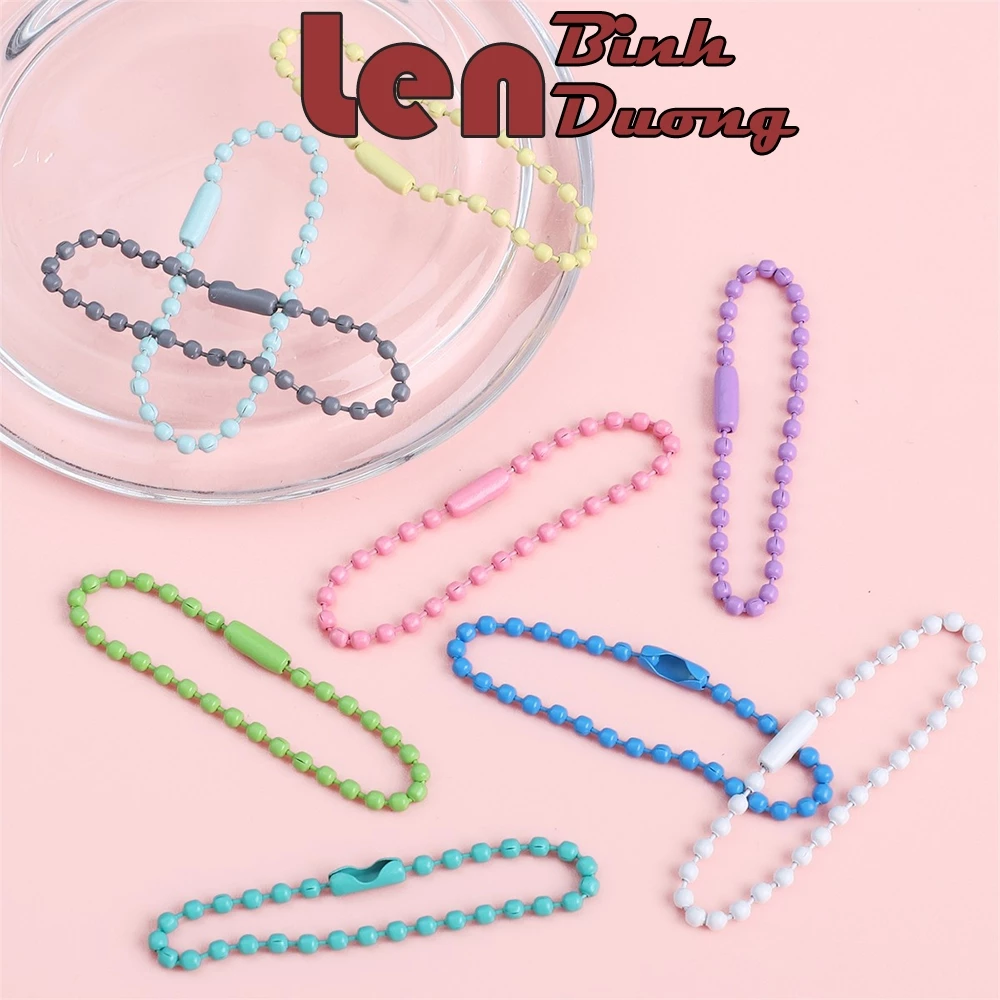 [Set 10 cái] Móc Khóa Hạt Nhiều Màu – Phụ Kiện Trang Trí