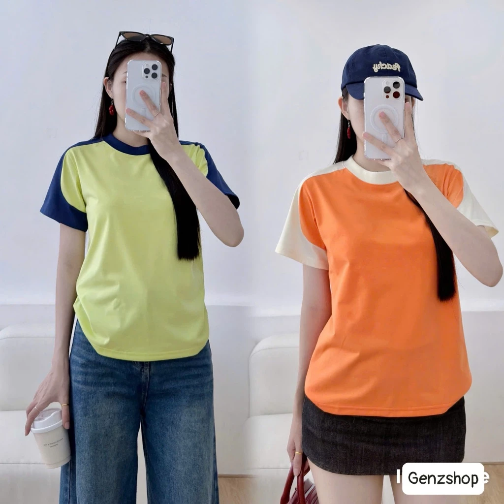 Áo Thun Babytee Tay Phối Màu Rực Rỡ Sắc Hè Genz Basic BBT26