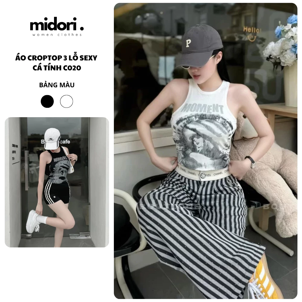 Áo croptop ba lỗ sexy nữ vải thun gân co dãn 4 chiều C020, Áo thun ôm body dáng croptop trẻ trung
