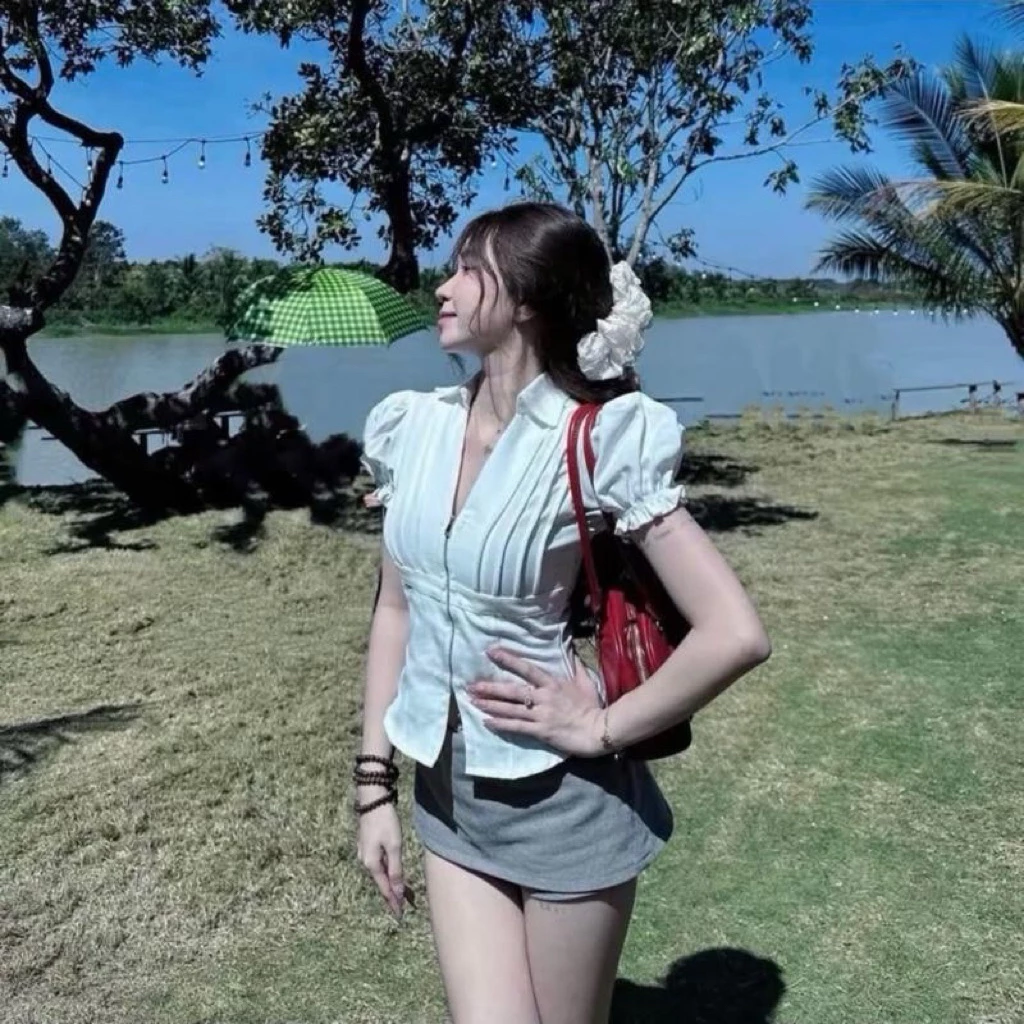 [bigszie 60-90kg] (QC loại 1) Áo Sơ Mi Kiểu Nữ Áo Sơ Mi Nữ Ngắn Tay mã 554