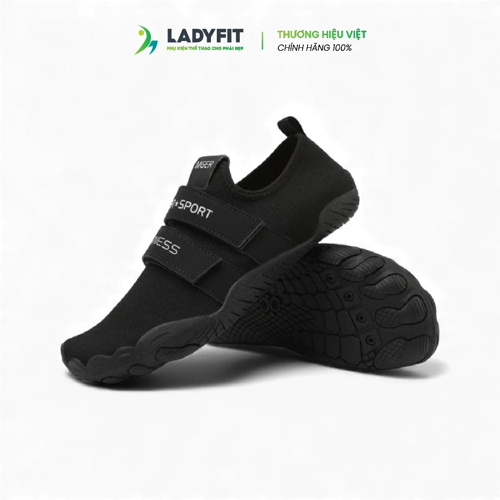 Giày Thể Thao Nữ Đế Bám Tập Gym – Cardio Pickleball – Thiết Kế Màu Đen