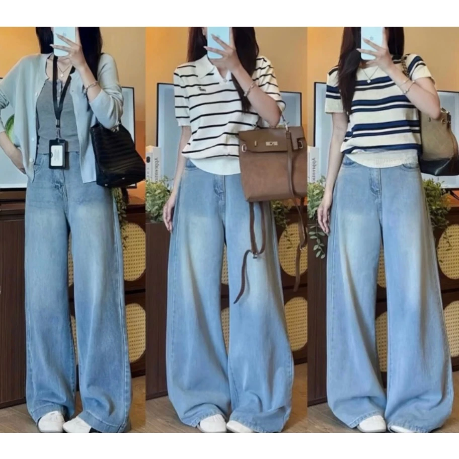 Quần Jean Nữ Ống Rộng Wash Màu Basic, Quần Bò Nữ NAGUU Chất Rin Denim Bigsize Ulzzang Ver3 Wash