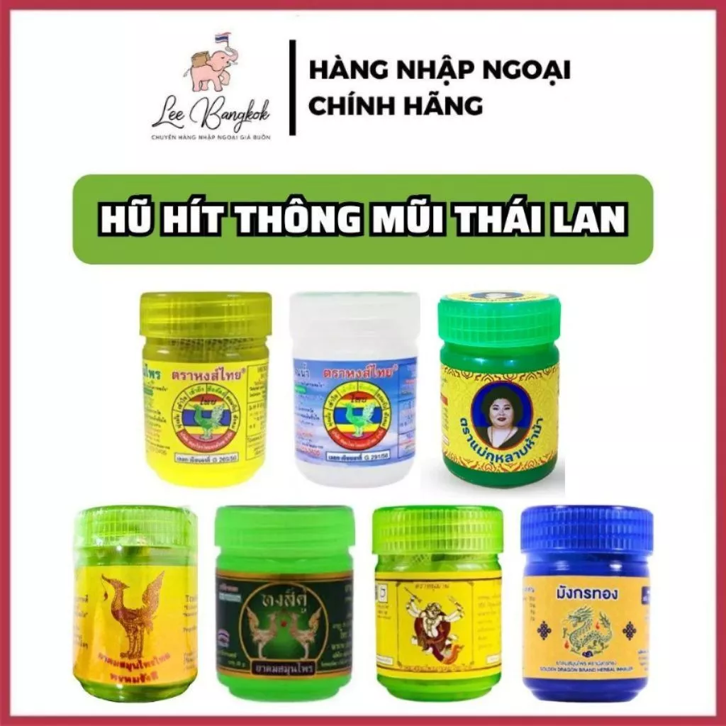 [NỘI ĐỊA THÁI] Hũ, Ống, Lọ Dầu Hít Xoang Thông Mũi Hũ Hongthai / Hong Thai Chống Say Xe Giảm Viêm Xoang 5-10g