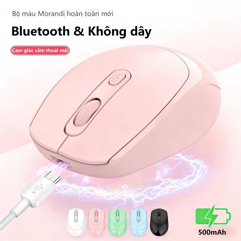 Chuột Không Dây Bluetooth 2.4G Sạc USB - Chuột Văn Phòng Im Lặng, Cầm Tay…