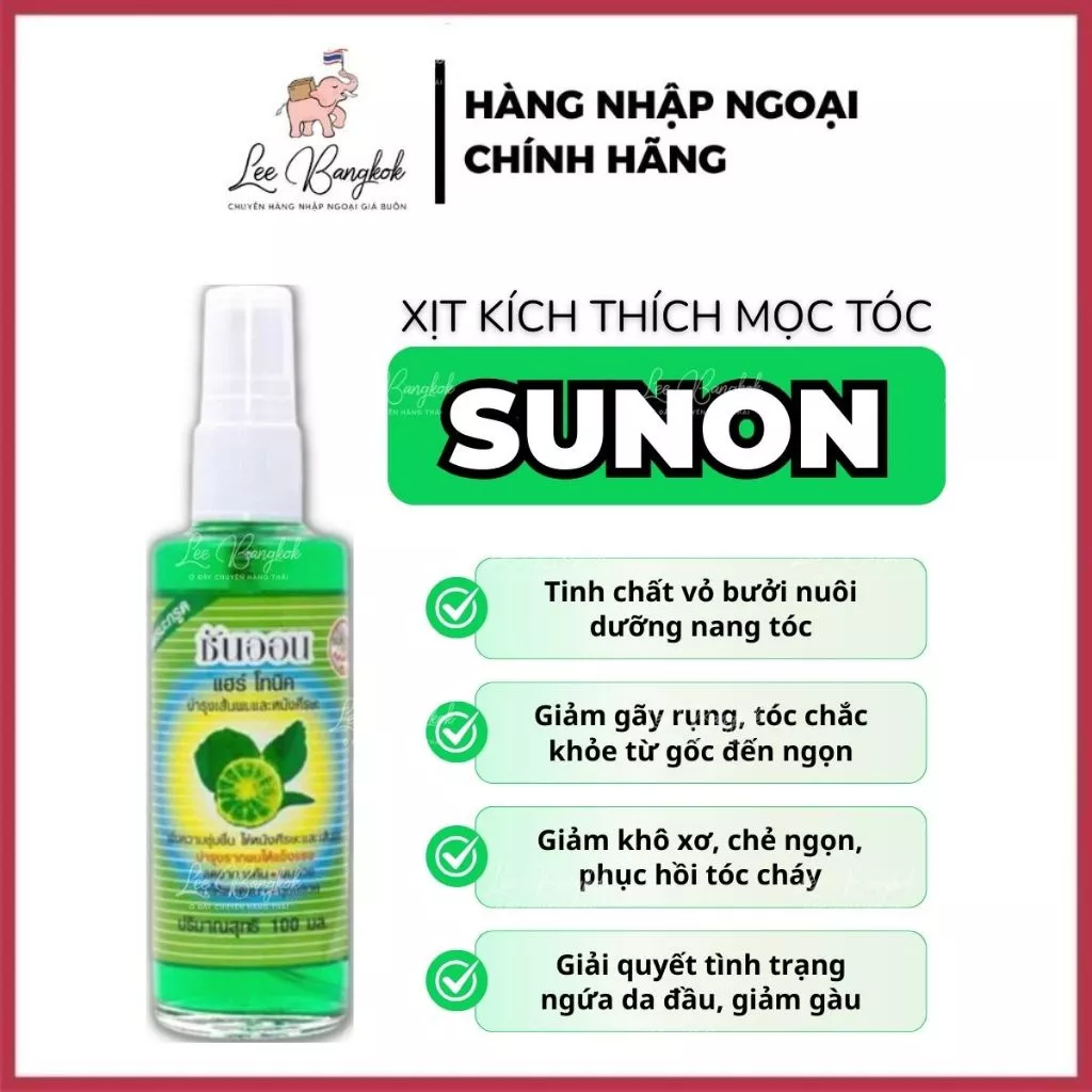 [CHAI SÀNH HÀNG THÁI] Xịt Dưỡng Tóc Tinh Dầu Bưởi Kích Thích Mọc Tóc, Giảm Hói Sunon Hair Tonic Vitamin Serum 100ml