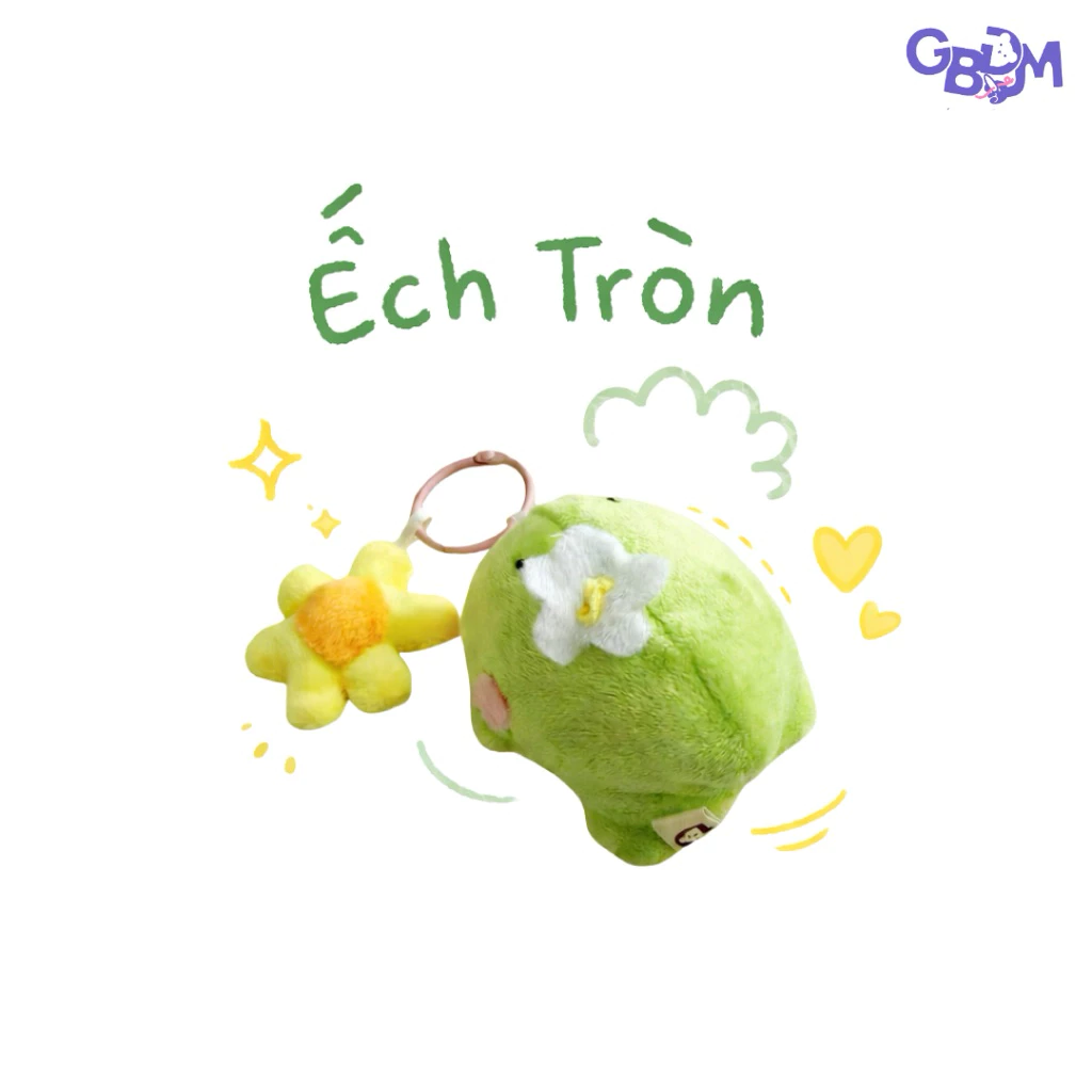 Móc Khoá Gấu Bông Đình May ẾCH TRÒN