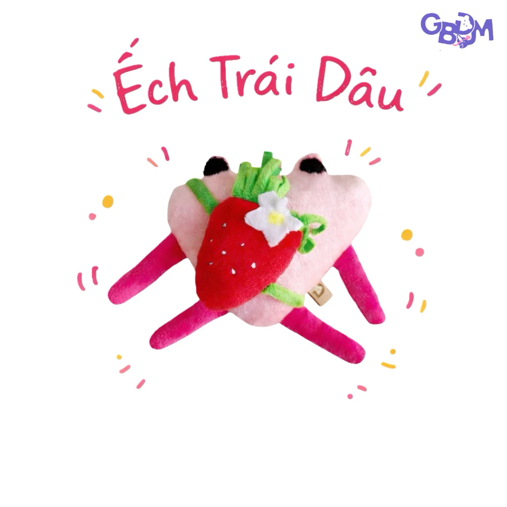 Gấu Bông Đình May ẾCH TRÁI DÂU 10cm