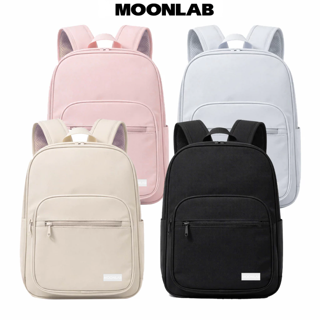 Balo nam nữ đi học MOONLAB nhiều ngăn, basic, vải canvas chống nước MS: ML71