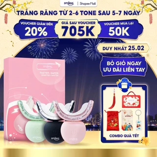 [GIÁ 721K TẠI LIVE SHOP] Trắng răng Smilee Extra, bộ làm trắng răng từ 2-6 tone tại nhà, sẵn kèm 3 bút gel, LIS