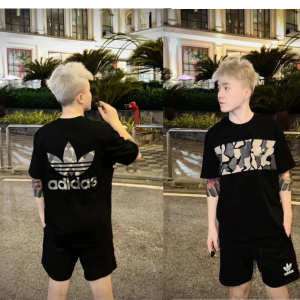 Bộ Quần Áo Nam tay ngắn Mùa Hè Thêu rằn ri Chất Cải Cotton Cao Cấp - Bộ Cộc Hè Nam Nữ LoGo thêu  Siêu Đẹp