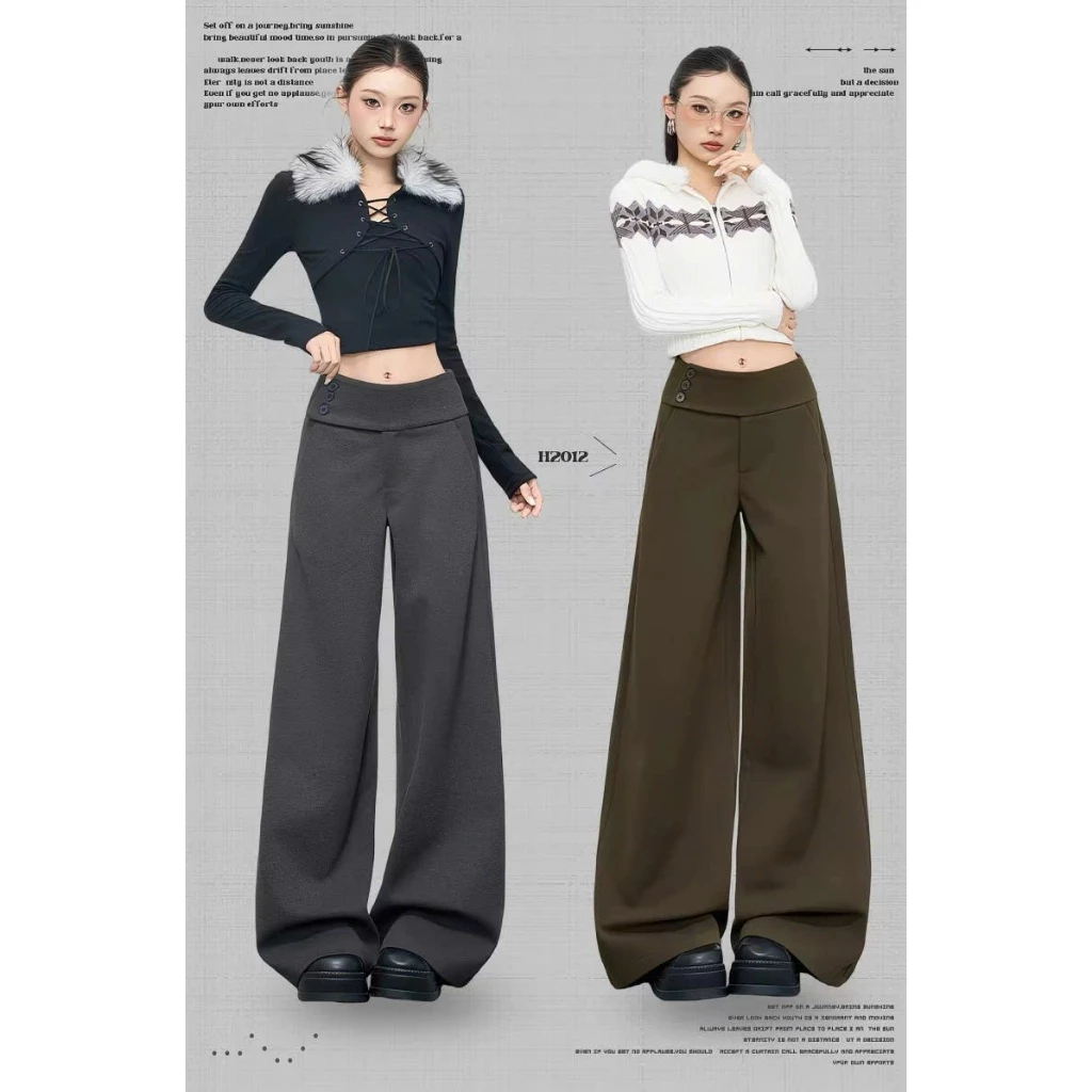 Quần Kaki ống rộng nữ hottrend 2026. Chất liệu kaki mềm sịn sò,.fom quần dễ mặc dễ mix đồ (K2)