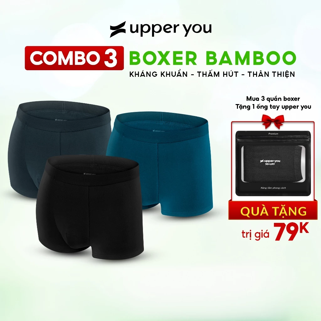 Quần Lót Nam Boxer Bamboo Sợi Tre Cao Cấp Upper You Mát Lạnh Co Dãn 4 Chiều - BXM003