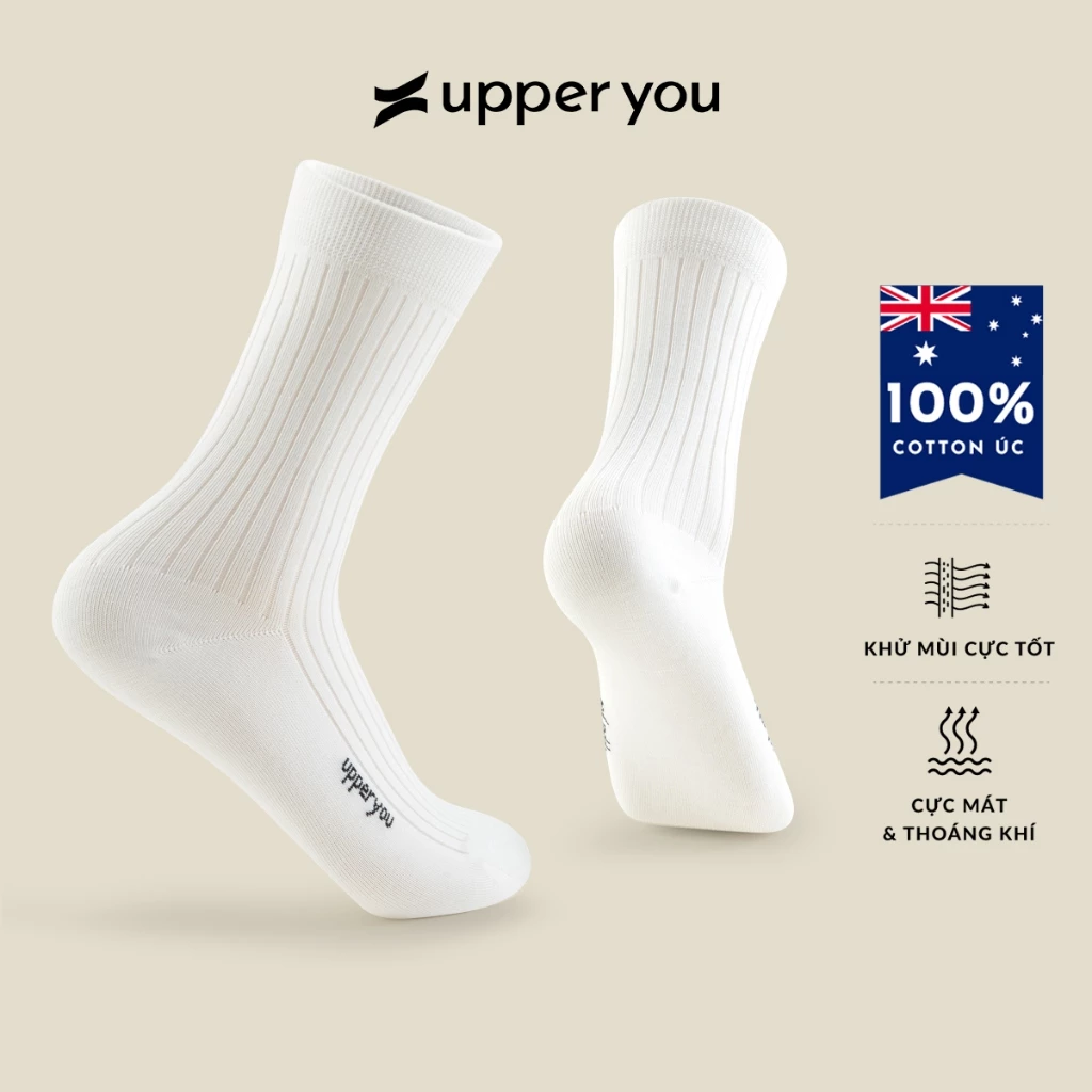 [TẶNG QUÀ ĐƠN 169K]Tất Vớ Cotton Úc Nữ UPPER YOU Cao Cấp Cổ Cao Signature Seamless Mềm Mại Thoáng Khí Khử Mùi-SNF4001