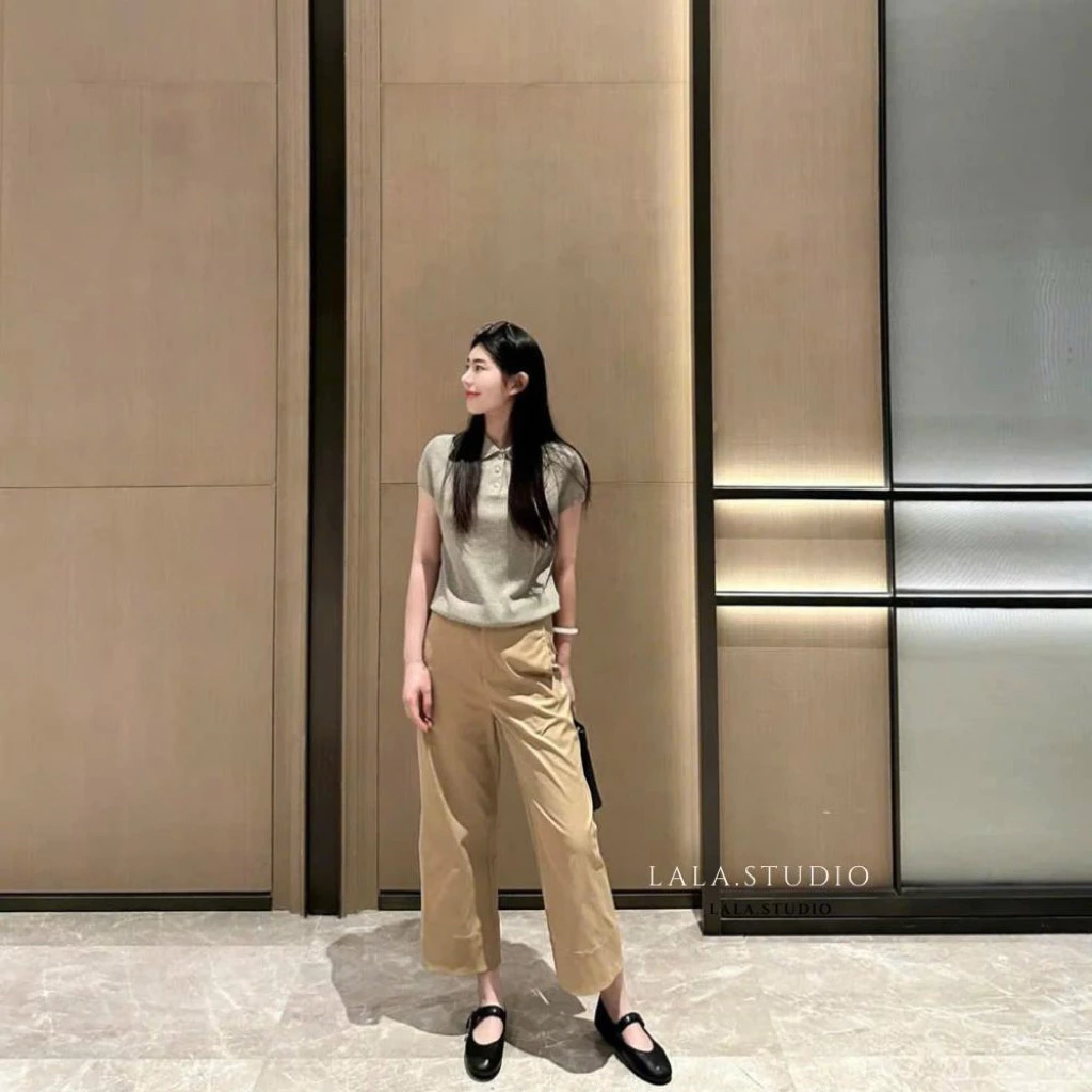Mincy•LALASTUDIO• Quần kaki ống lửng cao cấp nhẹ nhàng tiểu thư thanh lịch ( hàng qccc)