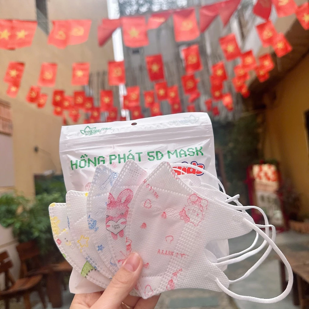Thùng 200 Cái Khẩu Trang 5D CHo Bé HỒNG PHÁT, Cho Bé 10-35KG