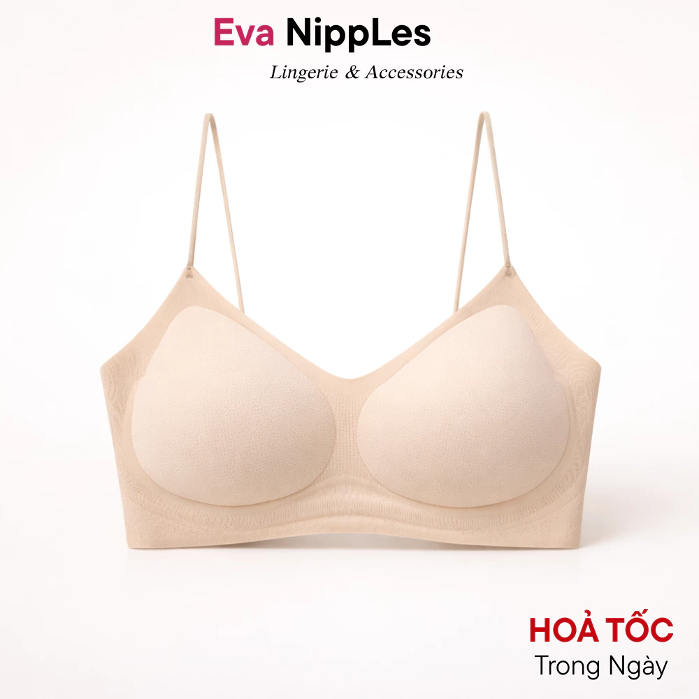 Áo Bra Áo Lót Su Mỏng Tàn Hình Đệm Mỏng 1cm Nâng Ngực Gom Quả Lưng Trơn Evabra 01A