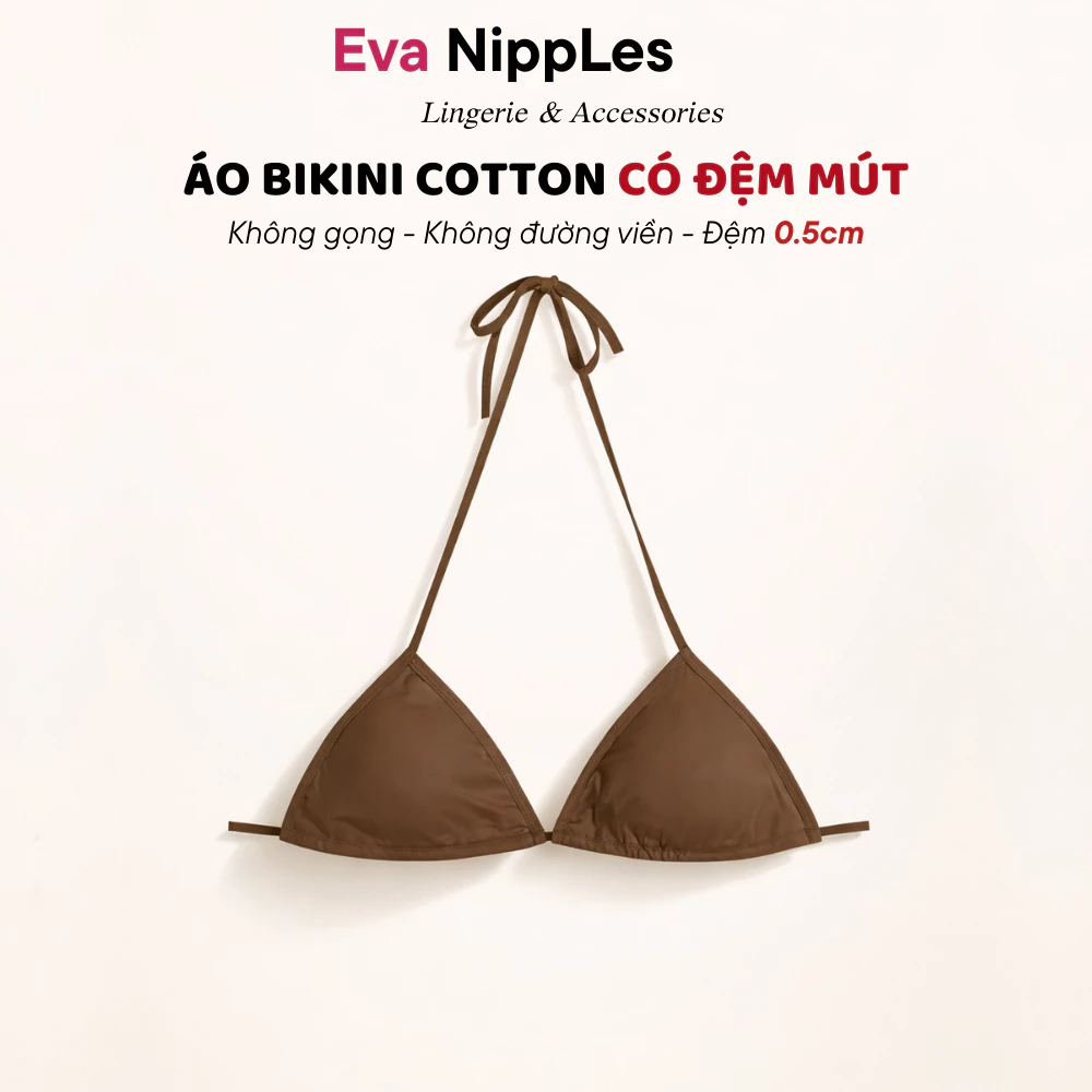 Áo Lót Bra Bikini Có Mút Đệm Mỏng 1cm Cotton Thắt Dây Hở Lưng Sexy Đi Biển EVA NIPPLES  A164