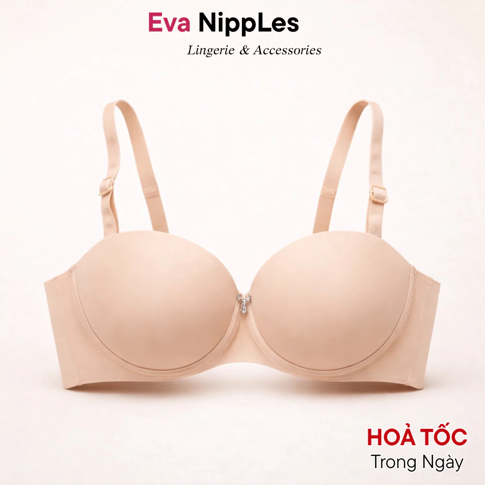 Áo Ngực Su Đệm 3cm Eva Bra Có Gọng Nâng Ngực Cài Sau Gợi Cảm - 6001
