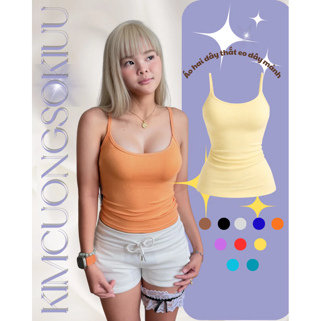 Kimcuongsokiuu – Áo hai dây Lunie thắt eo dây mảnh