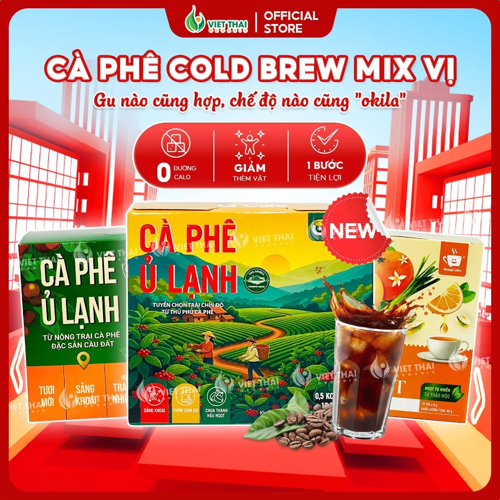 【100% ARABICA】Cà Phê Ủ Lạnh Cold Brew Ăn Kiêng Cafe Túi Lọc Nguyên Chất Detox Message Coffee