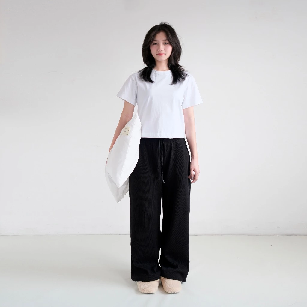 Quần Tổ Ong Form Rộng, Quần Dài Ống Suông Nữ, Chất Waffle Tổ Ong - Waffle Pants - Joan Studio