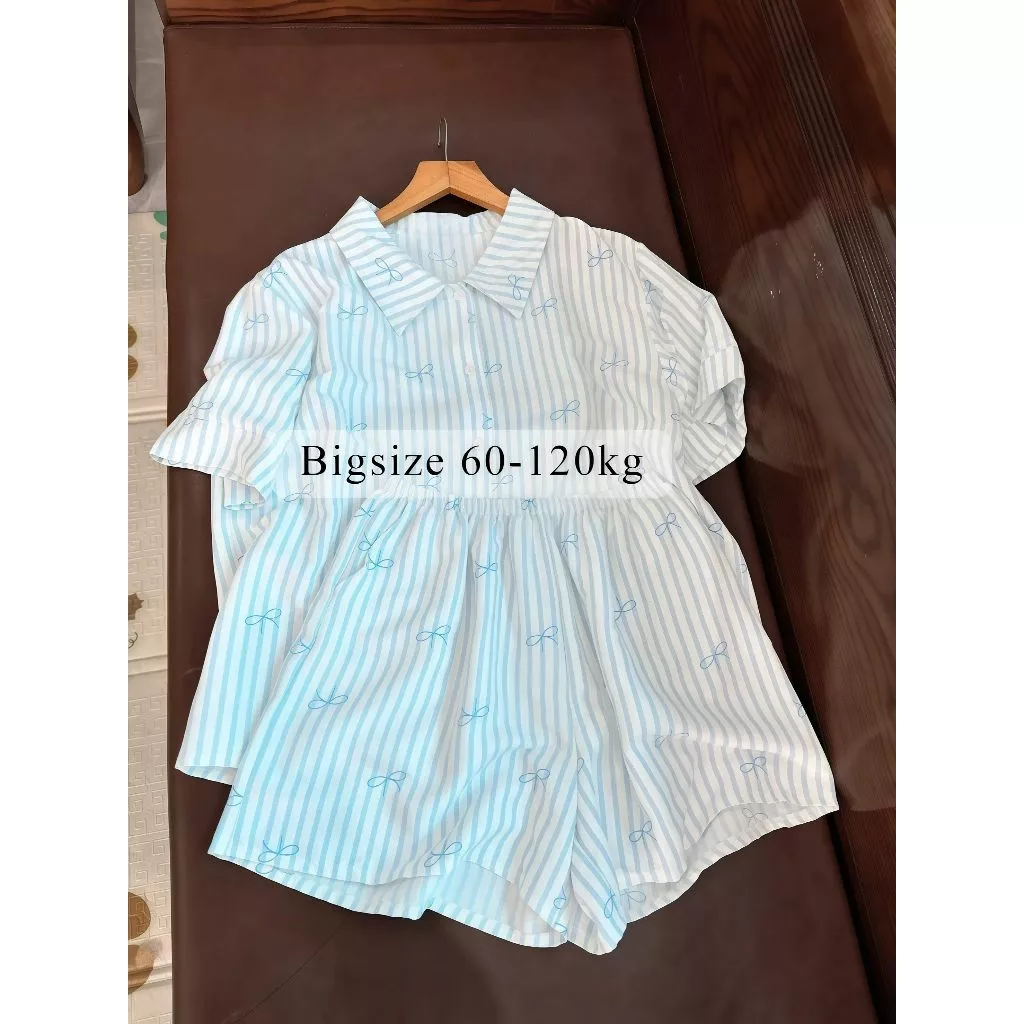 Set bộ đồ quần ngắn bigsize 120kg chất liệu đùi Hàn , phong cách trẻ trung dễ mặc NO60