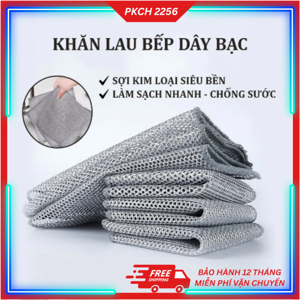 Set 30/50 Khăn Rửa Chén Dây Kim Loại Đa Năng Chà Bồn Rửa Bát - Cọ Rửa Xoong Nồi Không Mài Mòn