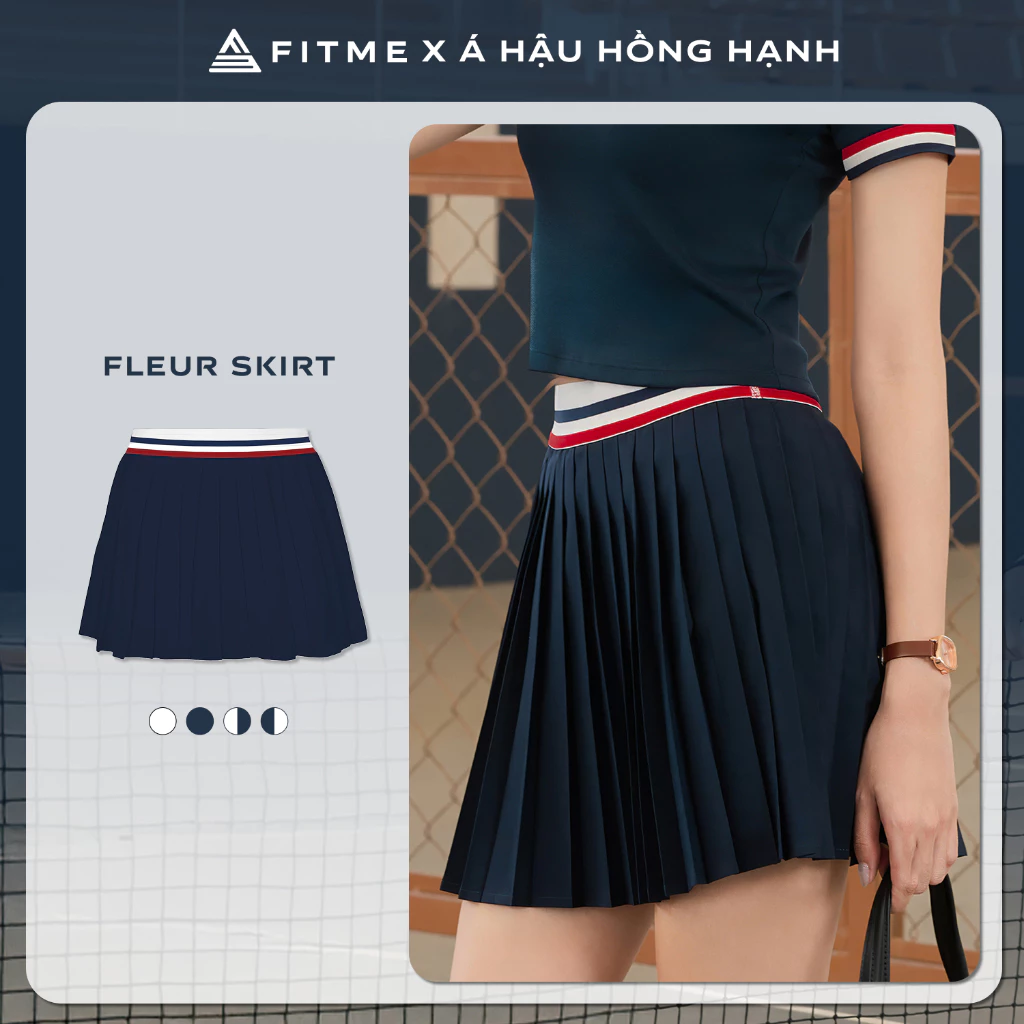 [SALE UPTO 70%] Váy tennis pickleball nữ Fitme FLEUR ES dáng chữ A chất thấm hút tập thể thao thoải mái VXSP01