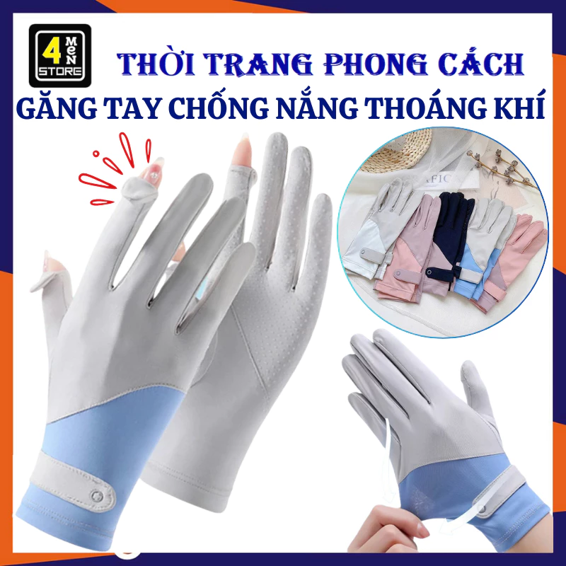 Găng Tay Chống Nắng Hở Ngón Chống Trượt Chống Tia UV UPF50+ Thoáng Khí Chống Trượt - Bao Tay Đi Nắng