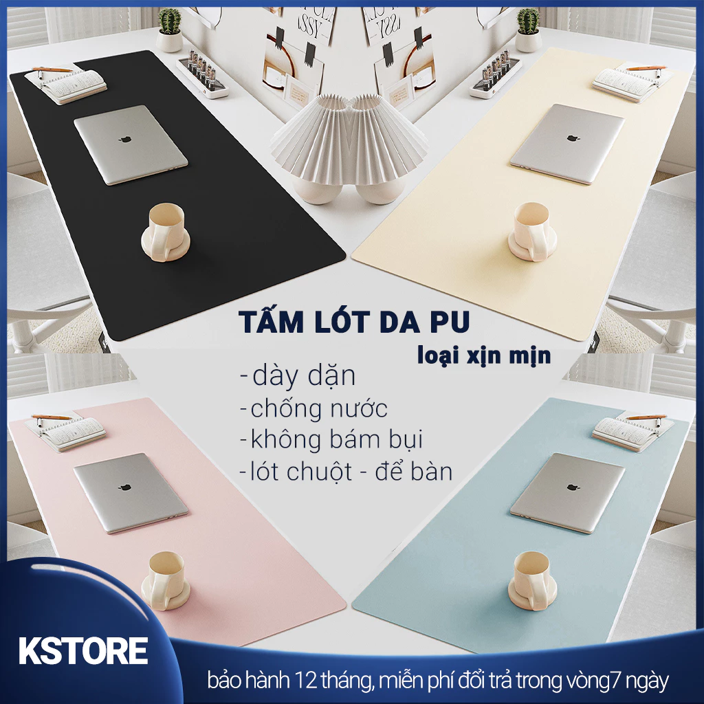 Tấm lót da, lót chuột trải bàn làm việc chất liệu da PU cao cấp chống nước bụi bẩn