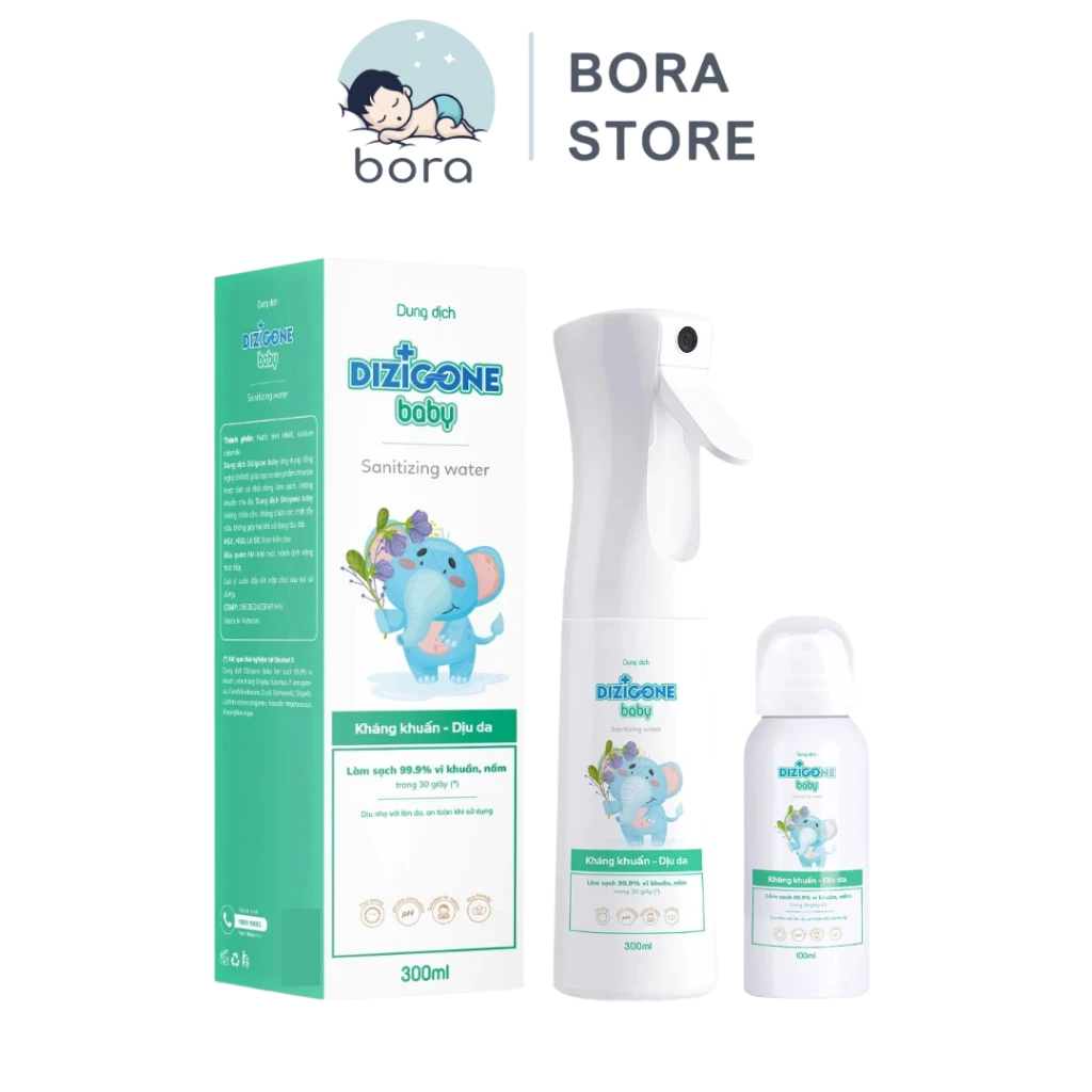 Xịt khuẩn Dizigone Baby vệ sinh đồ chơi, bình sữa, núm ti giả an toàn cho bé 100ml/ 300ml