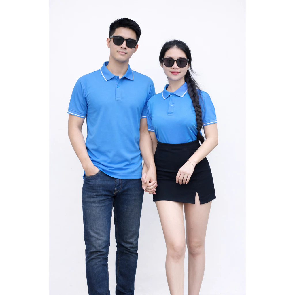 Áo Thun Có Cổ Cá Sấu Mè Thời Trang 24h Màu Xanh Da Trời Siêu Nhẹ Mát Có Size Nhỏ Đến Big Size