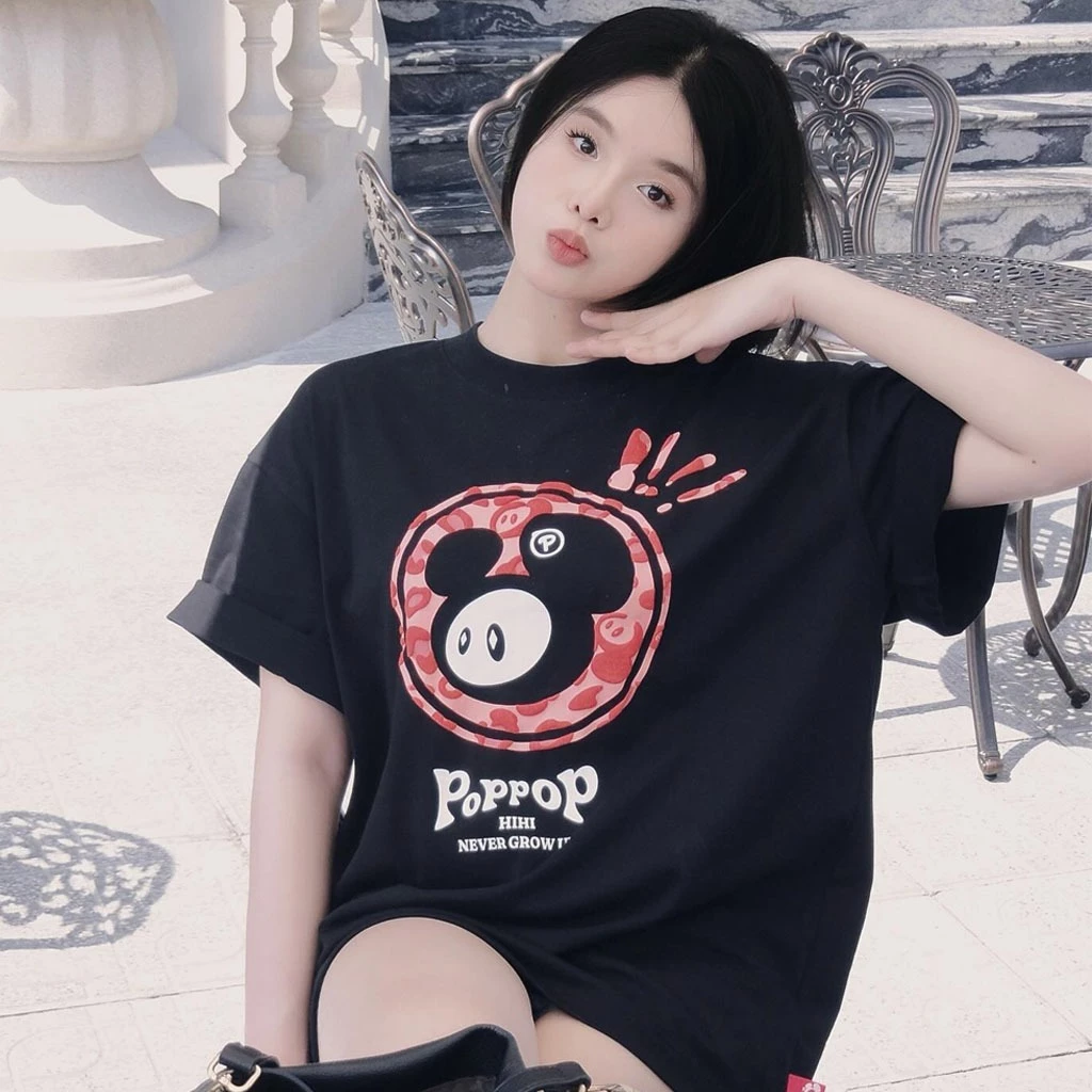 Áo Thun PopPop Hàng Cao Cấp Chất Liệu 100% Cotton Dày Dặn Form Rộng