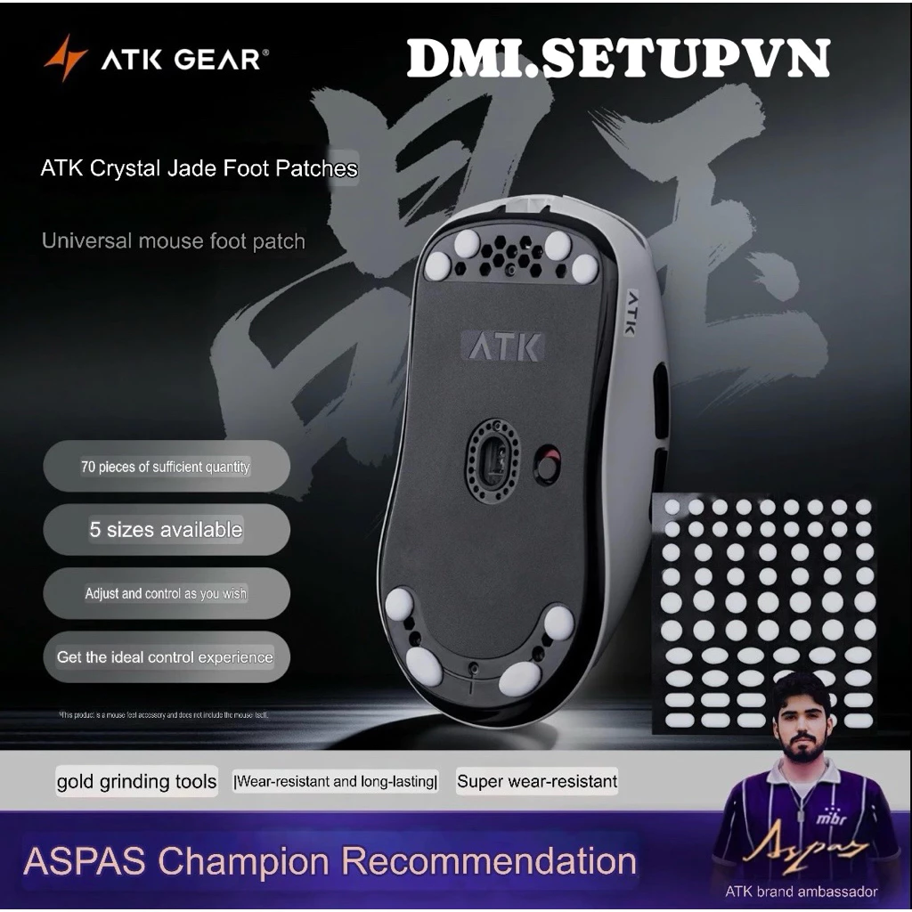 [HOẢ TỐC]  Chính hãng ATK  - Miếng dán Feet Dots Chấm Tròn ATK Cho Chuột Không Dây