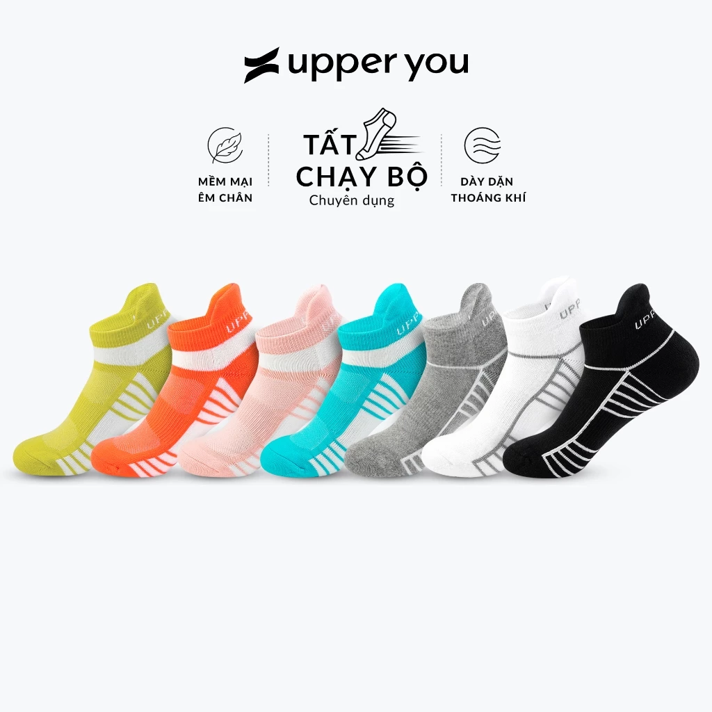 [Set 3 Đôi]Tất Vớ Chạy Bộ 3 - 21 Km Nam Nữ UPPER YOU Dày Dặn Thấm Hút Mồ Hôi Có Đệm Xù Cực Êm - SPM2005/SPF2002