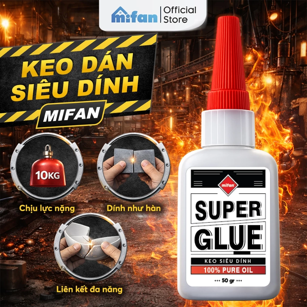 Keo Dán Siêu Dính Đa Năng Mọi Chất Liệu Mifan - Keo Gốc Dầu Dán Gỗ Thuỷ Tinh Kim Loại Sắt Gốm Sứ Nhựa Vải