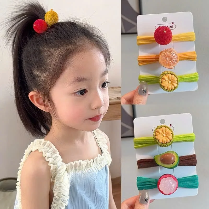 Set 6 dây buộc tóc hình hoa quả siêu dễ thương