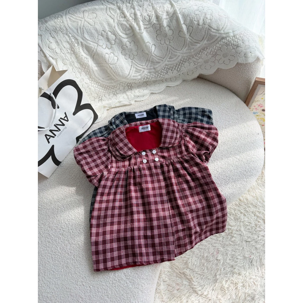 Áo Kiểu Nữ Dáng Rộng Caro Anna - Miko Top