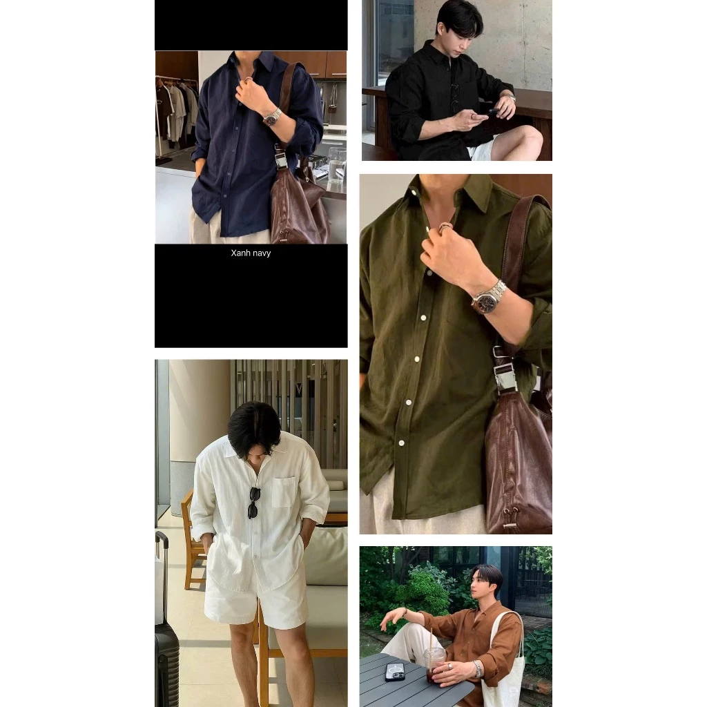 MINH STORE - Aó Sơ Mi Nam Cổ Bẻ, Dài Tay Chất Đũi Linen Cao Cấp, Phom Vừa Vặn Thời Trang, Co Giãn Thấm Hút Mồ Hôi