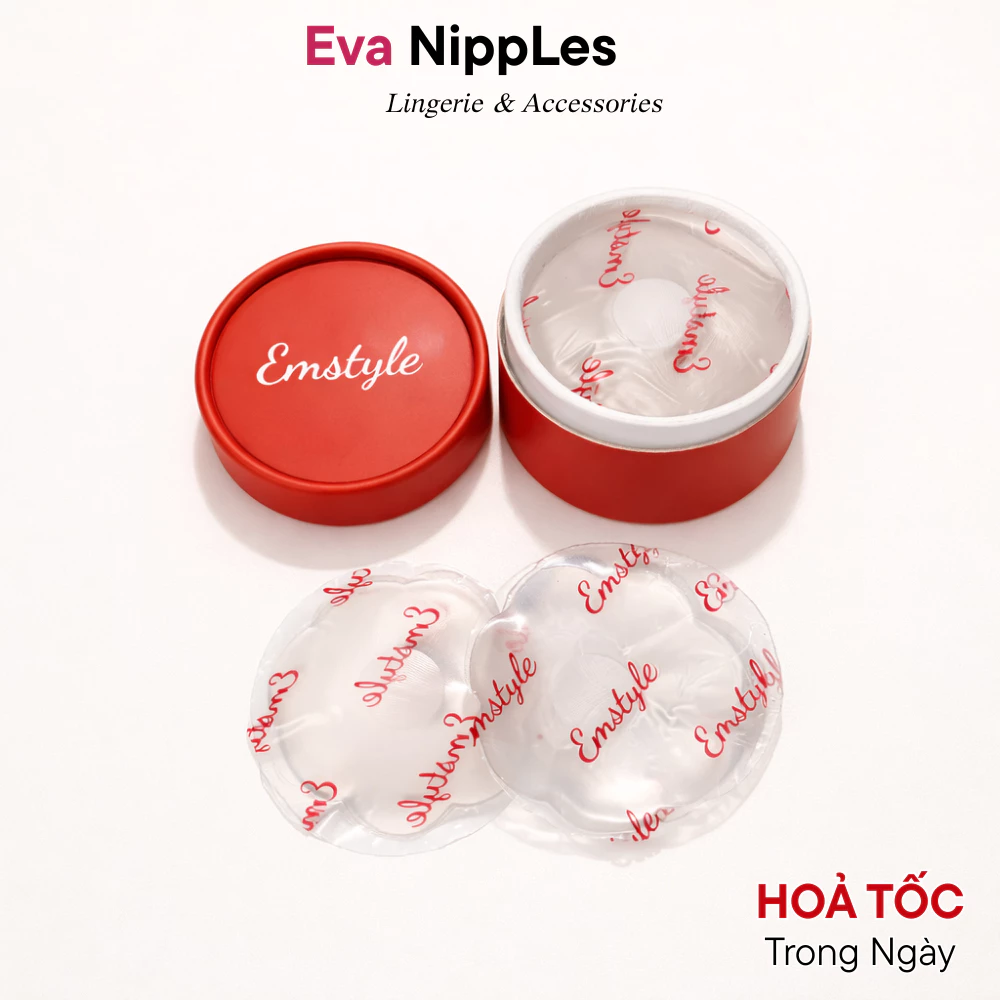 Miếng Dán Ngực Silicone Emstyle Trong Suốt Che Nhũ Hoa Siêu Mỏng Tái Sử Dụng Nhiều Lần Chichi Bra 555