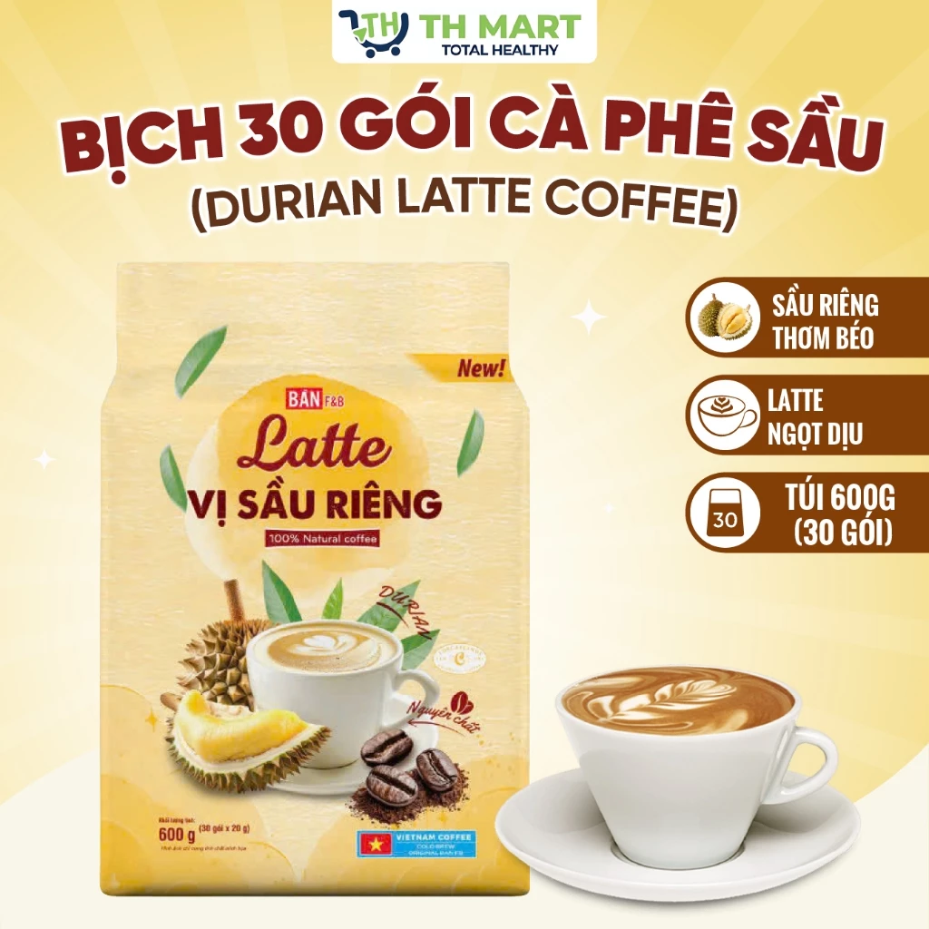 Bịch 30 Gói Cà Phê Sầu Riêng Thơm Ngon Đậm Vị Thương Hiệu Bản F&B