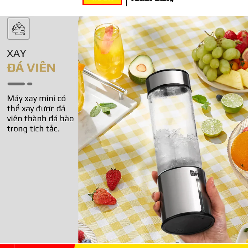 [Chính hãng] Máy Xay Sinh Tố Cầm Tay Olivo PB01,xay Smoothie,Sạc Pin, Type-C, Xay được đá viên,450ml