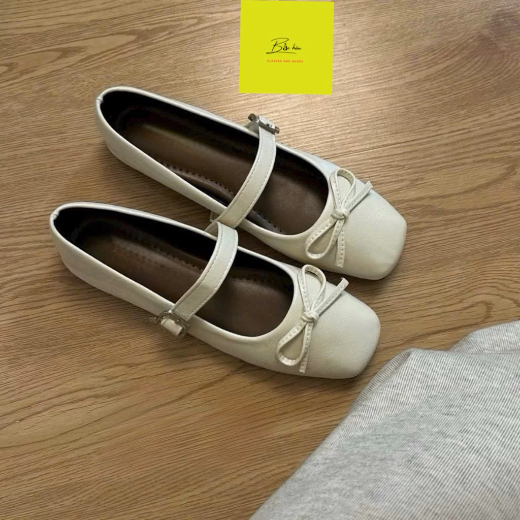 Giầy búp bê nơ đế mềm form ôm chân [Chân Mỏng Lùi 1size]
