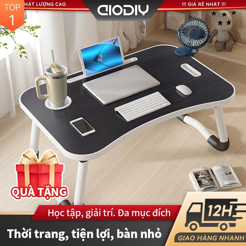 AIODIY Bàn học làm việc gấp gọn Bàn gấp máy tính xách tay Với Cup Holder Với khe cắm thẻ
