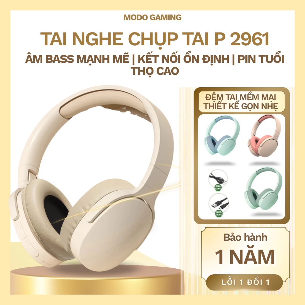P2961 Tai nghe thể thao âm thanh nổi Bluetooth 5.3 Hifi có máy nghe nhạc Mic TF / AUX HD